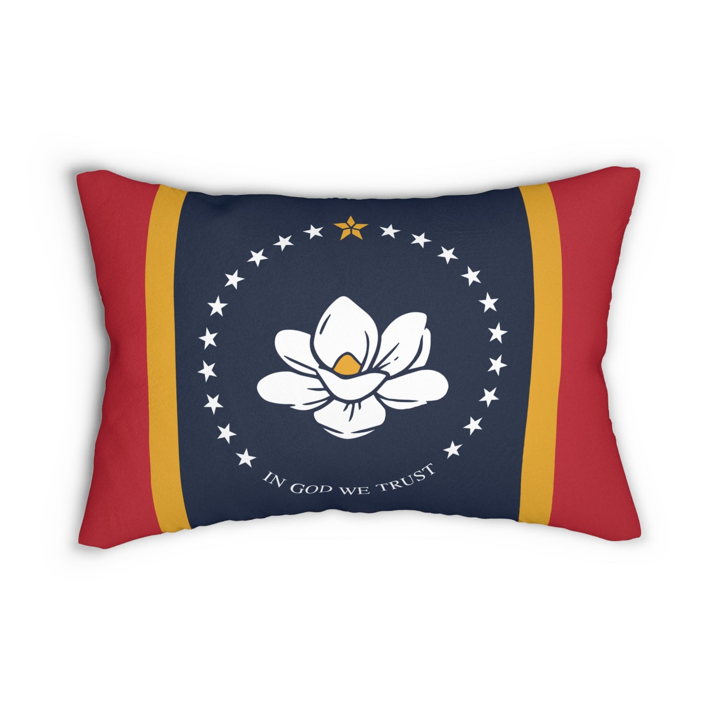 Mississippi State Flag |  "In God We Trust"  Pillow