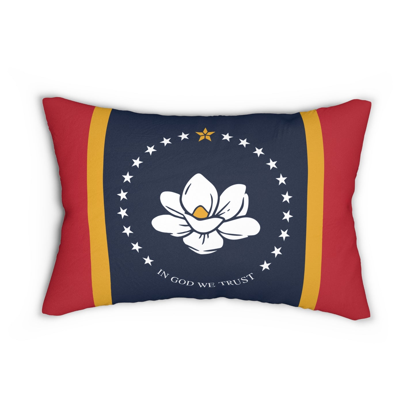 Mississippi State Flag |  "In God We Trust"  Pillow